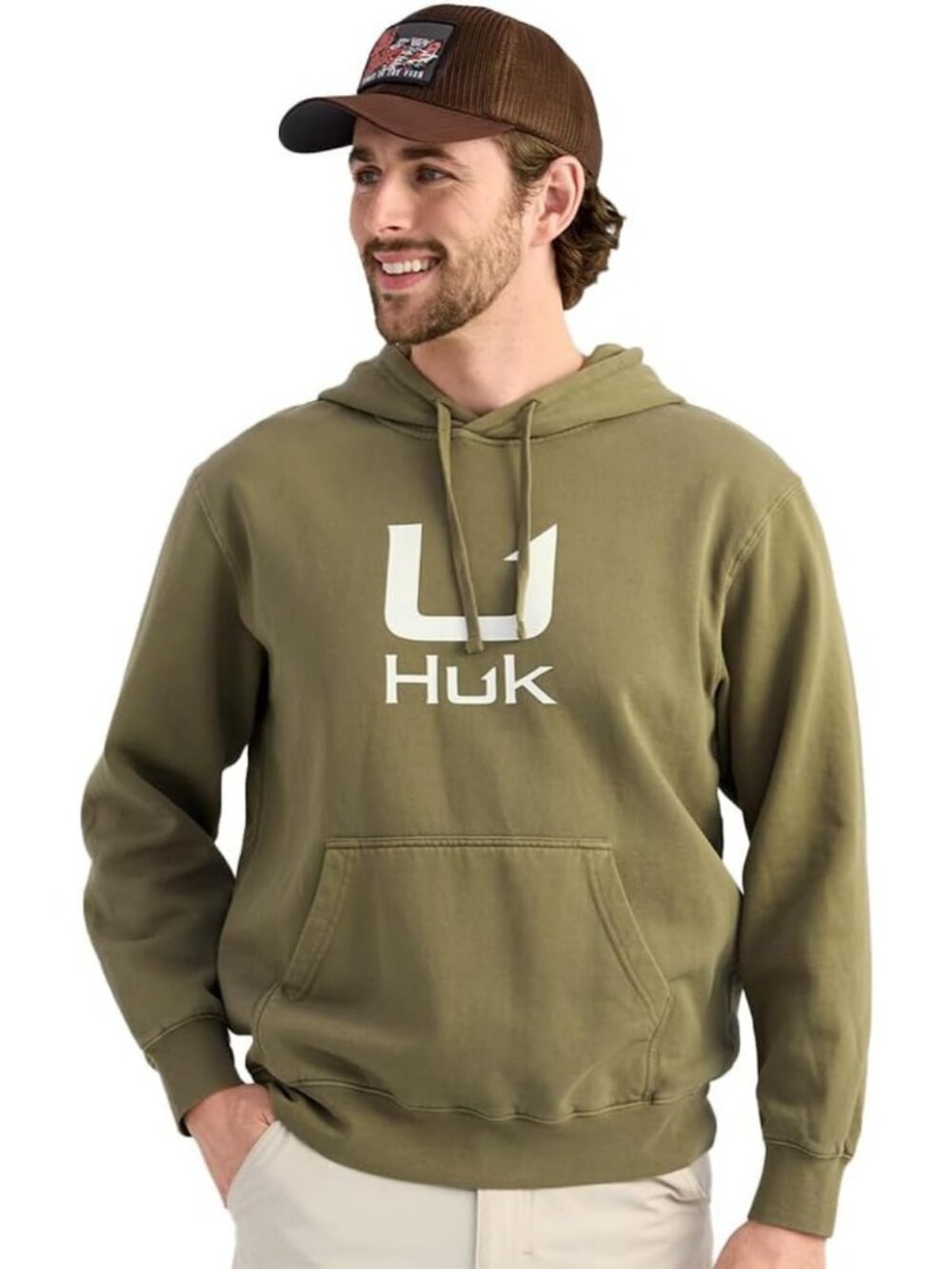 HUK Men's Cotton Fleece Hoodie, Soft, Warm, Comfortable Hooded Sweatshirt